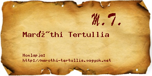Maróthi Tertullia névjegykártya